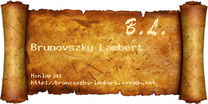 Brunovszky Lambert névjegykártya